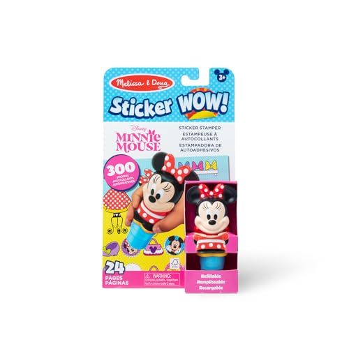 Melissa & Doug Sticker Wow!™ 24-Page Activity Pad and Sticker Stamper, 300 Stickers, Arts and Crafts Fidget Toy Collectible Character – Disney Minnie Mouse - for Kids Ages 3+ - FSC Certified