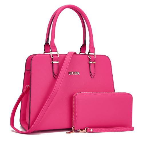 Image of Qiyuer Satchel Purses For Women Handbag And Wallet Set Tote Bag | Premium Vegan Leather,Matching Wallet,RFID Blocking,Work,Casual