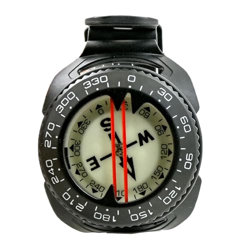 Buceo Compass - Navegación submarina, Muñeco de muñeca | Brújula de precisión portátil con un Efecto de iluminación para Caminatas, recorridos en Kayak, de orientación, Buceo y Equipo
