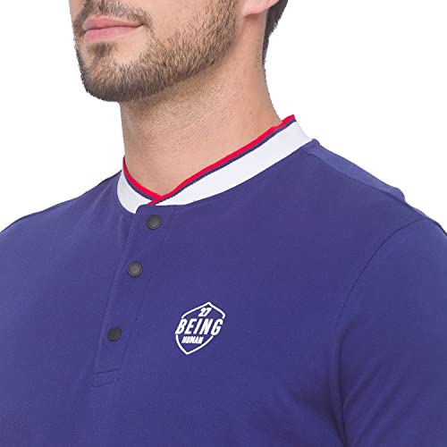 Image of Being Human Navy Regular Fit Men's Polo T-Shirt Clothing