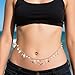 Seashell Starfish Waist Chain for Women, Adjustable Starfish Pearl Body Chain Fashionable Summer Beach Belly Jewelry Gold Shell Belt for Swimwear & Outfits