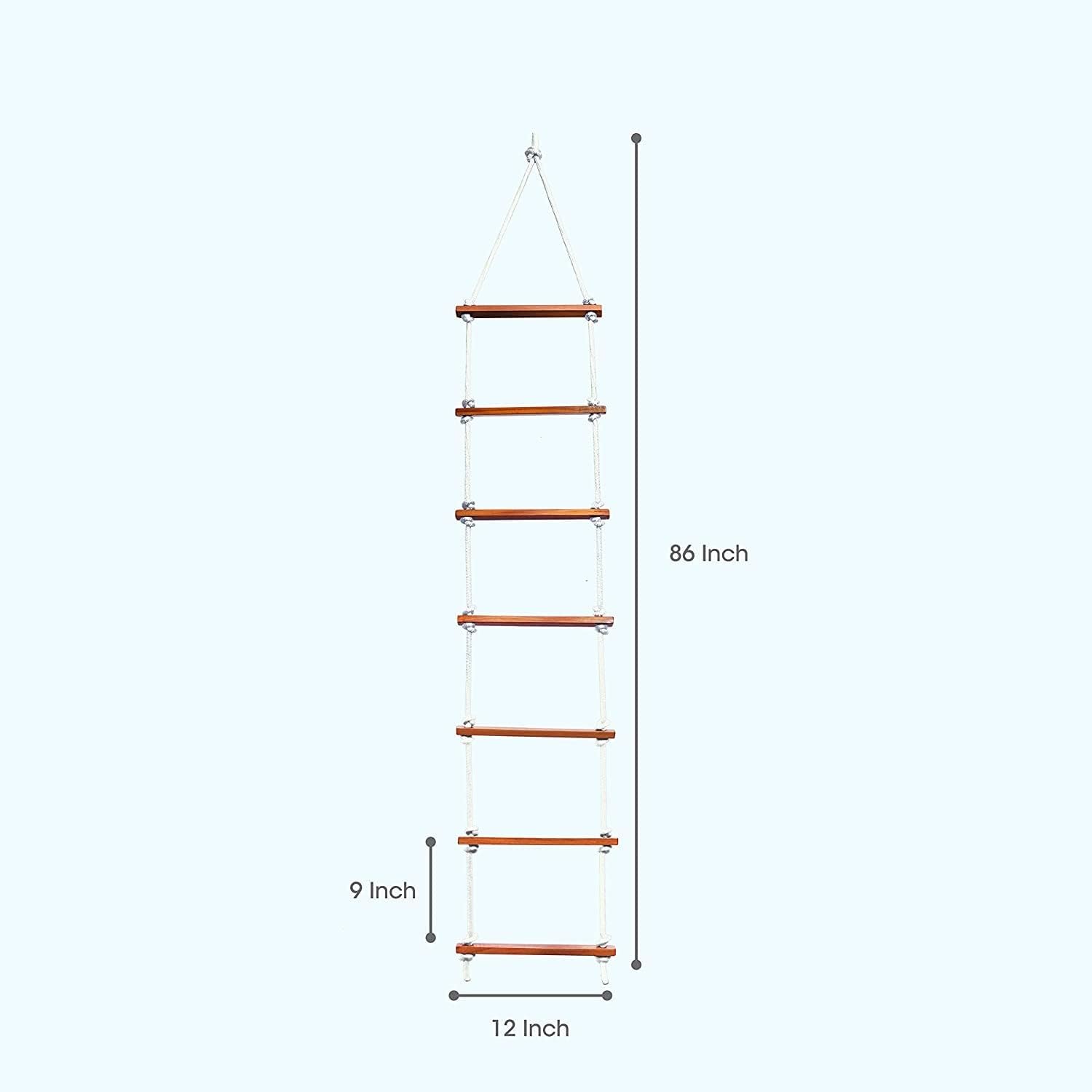 Rope Climbing Ladder Indoor/Outdoor for Kids - 4 to 10 Years, Ninja Ladder (White)