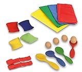Juego XXL 4 en 1 para exteriores con cuatro juegos para una gran tarde con amigos: 4 sacos para saltar saco, 4 sacos de lanzamiento para lanzar, 2 cintas de velcro para el trípode y 4 cucharas y huevos para correr