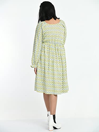 Image of Bella Moda Round Neck Cotton Fit and Flair Casual Dress