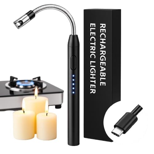 Bonsenkitchen USB Plasma Rechargeable Electric Gas Lighter for Kitchen, Pooja Room, Candles, BBQ, Multi Purpose - 360 Degree Flexible & Windproof | USB Plasma Type | NOT Gas (asorted)