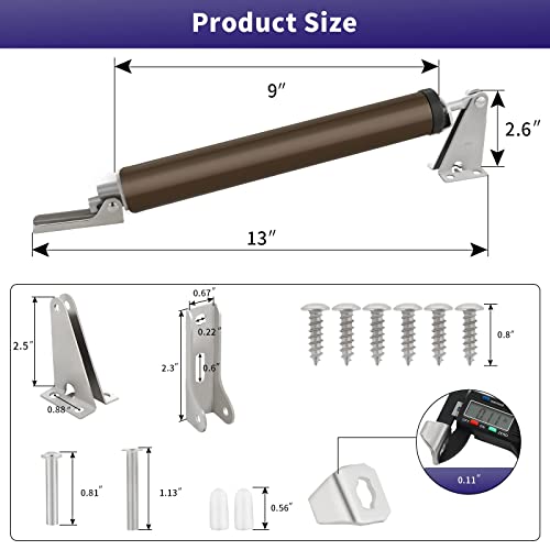 Medium Duty Screen Door Closers Kit, Adjustable Pneumatic Storm Door Closer For Medium And Light Weight Storm Doors (Brown) #TOP2