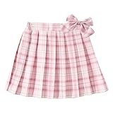 [TXWZM] プリーツスカート キッズ ダンス 衣装 女の子 可愛い チェック柄 小学生 制服 子供 ゴルフ ミニスカート ウェストゴム プリンセス パーティー ドレス 春 夏 秋 通園 通学 普段着 入園式 入学式 発表会 舞台 変装(ライトピンク,150)