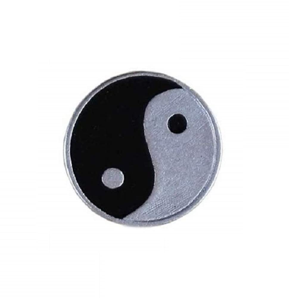 PIN TAO Yin Yang chapeada plata - Amuleto de la suerte - Moneda de diámetro Cm 2,1 - pieza