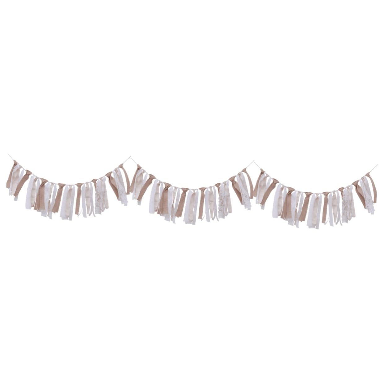 Ciieeo Lot De 3 Guirlandes De Fanions En Tissu Pour Mariage Anniversaire Décoration Rustique Et Chic