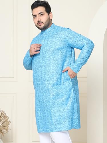 Image of SOJANYA Plus(Since 1958) Men's Cotton Checked Kurta