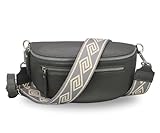 BAUCHTASCHE mit 2 VERSTELLBAREN RIEMEN: Mit eleganten Karabinerhaken sind diese modischen und verstellbaren Riemen sehr einfach zu befestigen und zu wechseln. Wenn Sie sich für eine der gemusterten dicken Riemenoptionen entscheiden, wird auch ein dünner Ledergürtel mitgeschickt.