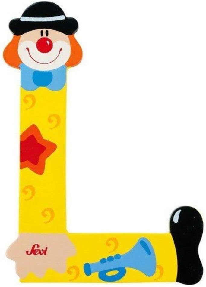 Trudi Sevi – 181748 – Letter Clown Decorative Wood, Letter L – Random Colour