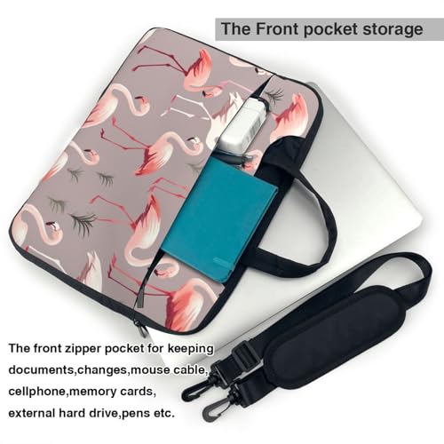 Pink flamingo pattern Laptop Tote Bag for Men Women Laptop Sleeve Shoulder Briefcase Messenger Computer Bag3