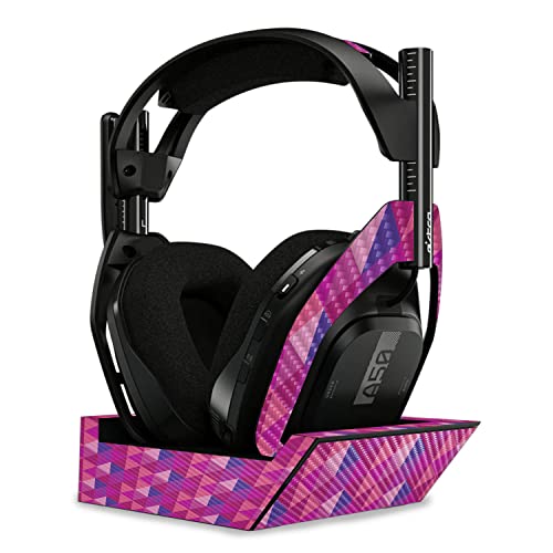 Image of MightySkins Carbon Fiber Skin Compatible with Astro A50 Wireless Headphones + Base Station (Gen 4) - Pink Kaleidoscope | Protective, Durable Textured Carbon Fiber Finish | Easy to Apply