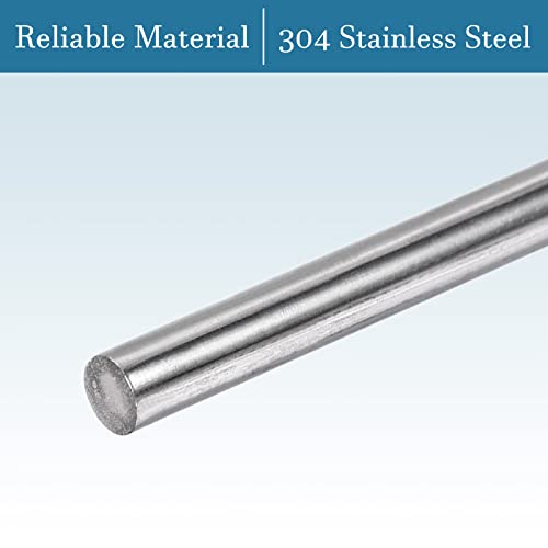 QUARKZMAN 300 mm x 4 mm 304 Edelstahl x 2 STK. Lineare Welle Metrische Rundstangen Stangen Grundmaterial für Heimwerker