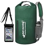 ENONEO Bolsa Estanca Impermeable 10L 20L Dry Bag Ultraligera Espesado Bolsas Impermeables Mochila Estanca con Correa Grand Bolsa Seca para Kayak Natación Pesca Rafting Camping Ciclismo (Verde, 10L)