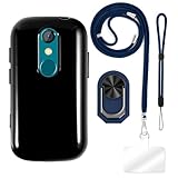 ESCAMOT [4 en 1] Funda Compatible con Unihertz Jelly Star con Lanyard, Correa de Mano y Anillo, Funda Protectora Antigolpes Kit de Viaje (Conjunto Azul)