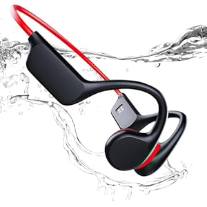 Atopskins Natacion Auriculares Conduccion Osea, IPX8 Auriculares oseos para Nadar Bluetooth 5.3 Auriculares Piscina con Memoria de 32GB Auriculares conduccion osea Natacion, Reproductor de MP3 (Tinta)