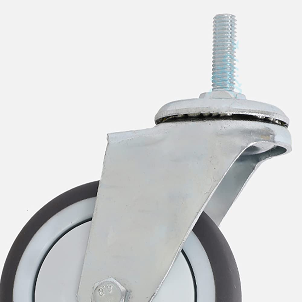 Zestaw 4 wytrzymałych kółek skrętnych 75 mm z hamulcem - gumowe kółka M8x25 do wózka meblowego o udźwigu do 130 kg - idealne dla optymalnej mobilności i stabilności