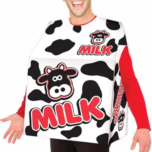Déguisement en boîte de lait avec structure souple et confortable pour adulte créatif