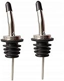2PCS Stainless Steel Bottle Stoppers for Olive Oil Speed Pourer, Bottle Pourers Stopper Liquor Spout, With Sealed Dust Caps