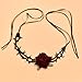Fesciory Black Necklaces for Women, Adjustable Layered Velvet Leather Lace Collar Necklace, Goth Jewelry Gifts. (Rose)