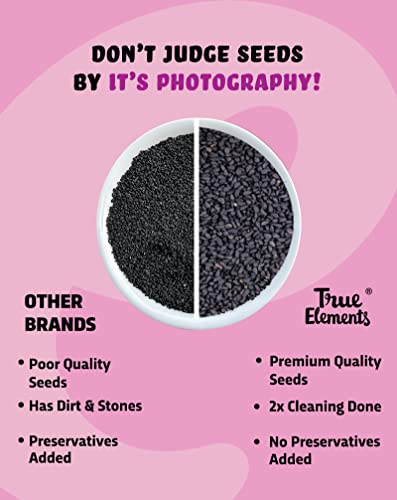 Image of True Elements Kalonji Seeds 100g - Nigella Seeds | Seeds for Hair Growth | 100% Natural | Culinary Spice | Health Benefits | Gluten-Free | Source of Antioxidants | Kala Jeera