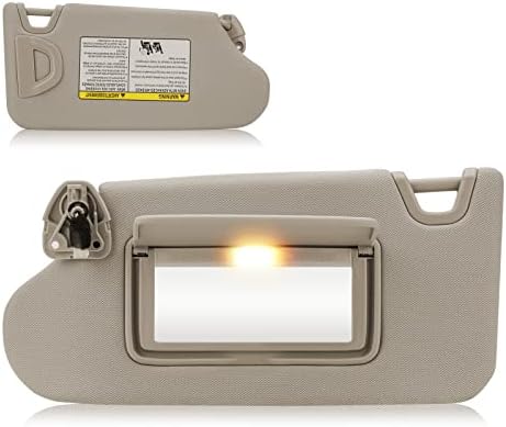 Front Left Driver Side Sun Visor For Toyota 4Runner 2010-2024 74320-35A91-B1 7432035A91B1 With Vanity Light Gray