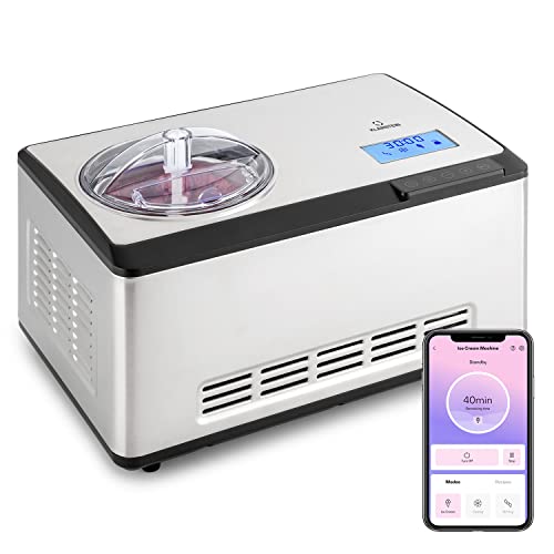 Klarstein Eismaschine, Softeismaschine für Joghurt, Softeis & Frozen Yogurt, Ice Cream Maker mit WiFi/App-Funktion, Eismaschine mit Kompressor, Selbstkühlend, Hausgemachtes Speiseeis & Sorbet, 180W