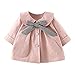 Manteau Bebe Fille Enfant Hiver éPais Chauds Collier De PoupéE Bow A Treillis Couleur Unie Manches Longues Veste La Mode Chic Mignon Cape ÉLéGant Pas Cher Coupe-Vent 12 Mois-4 Ans (24 Mois, Rose)