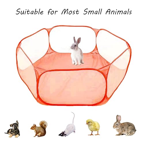 image for Sheldamy Small Animals Playpen, Portable Pop-up Open Interactive Pet T
