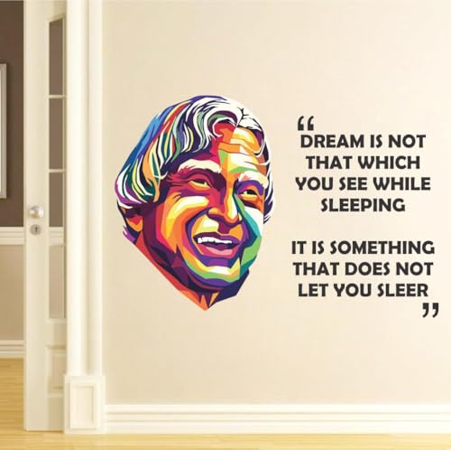 Image of Dr. A.P.J. Abdul Kalam Inspirational Quote Wall Sticker - Motivational Wall Decal for Study Room, Office, Classroom & Home Decor (Size - 46CM X66CM)