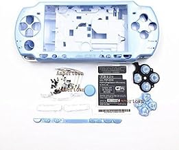 Carcasa de repuesto para consola PSP serie 2000, 2001, 2002, 2003 y 2004 con juego de botones (azul claro)