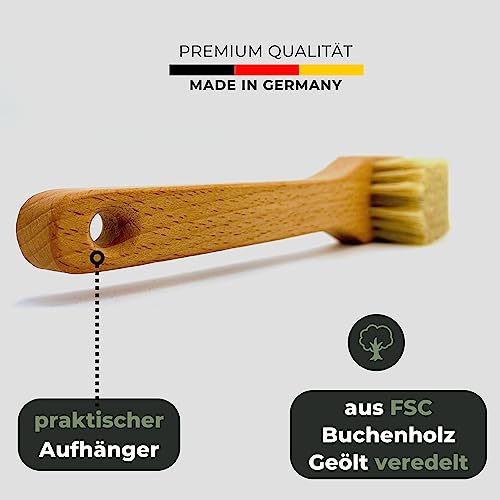 Grünschloss Hundebürste kurzhaar & Katzenbürste weiche Naturborsten - sanfte Tierbürste Holz mit Massage Effekt & Pfotenreiniger Hunde klein + Katzenbürste Pfote (Made in Germany) Bürste Katze Holz
