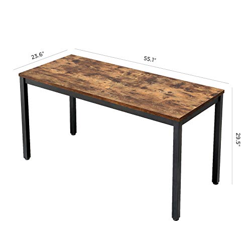 Vasagle Industrial Computer Writing Desk, 55 Inch Office Study Desk For Laptops, Table For Office Study Living Room, Sturdy Metal Frame, Easy To Assemble, Rustic Brown #TOP5