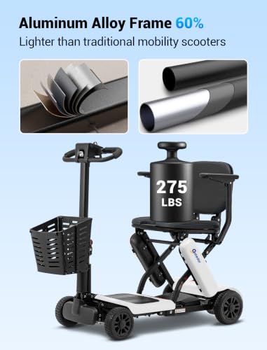 Image of Aotedor Foldable Mobility Scooter for Seniors, 20 Miles Long Range Safe & Comfortable Lightweight Folding Scooter with 275lb Capacity All-Terrain Airline Cruise & FSA Approved - Extended Range