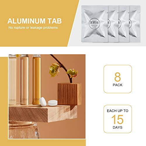 URAQT Auto Aromatherapie Tabletten, 8 Stücke Auto Lufterfrischer Nachfüllungen Feste Duft-Ersatzpads Refill Pads für Auto Aroma Diffusor 4 x Jasminduft + 4 x Duftender Osmanthusduft