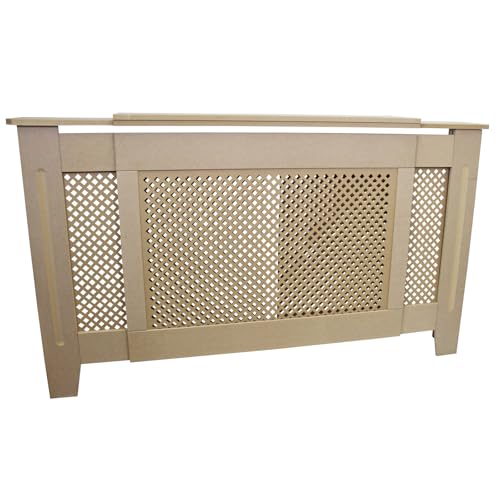 Monster Shop Cache Radiateur en MDF Naturel à Motif Grillagé Ajustable de 140 à 192 cm...