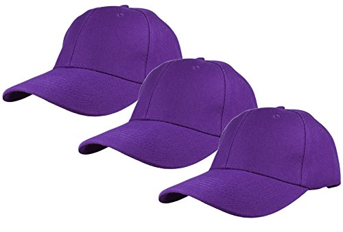 Image of Gelante Plain Baseball Cap Adjustable Back Strap 3 PC