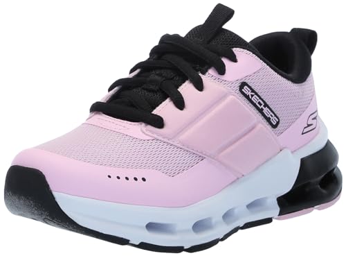 Skechers Girls Glide-Step + Sneaker, Pink/Black, 5 Big Kid