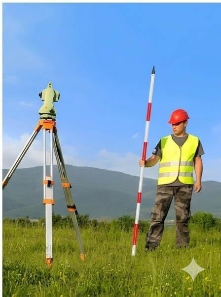 Poste de topografía de aluminio de 9.8ft para topografía y replanteo de carreteras 8
