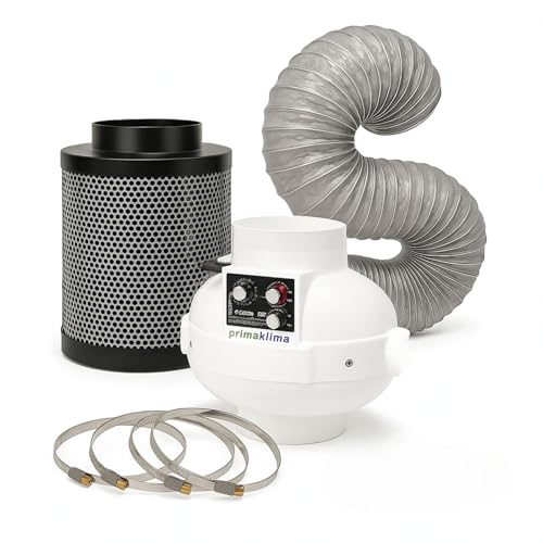 Weedness Grow Exhaust Air Set Prima Klima Controlled 0-1180 m³ Ventilation Set - Indoor Installation Ventilation Set Pipe Fan Grow Box Ventilation System