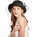 Lady Church Derby Dress Cloche Hat Fascinator Floral Tea Party Wedding Black Veil Bucket Hat (Style11-Black)