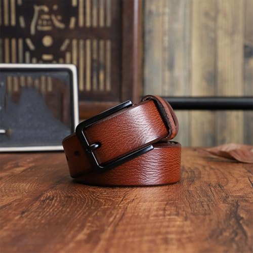 Men's Belt, Leather Dress Belt with Single Prong Buckle width 3.8cm for Casual and Business3