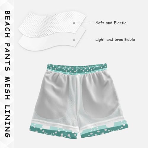 Boys Swim Trunks Infant Baby Boy Stretch Swim Shorts Quick Dry Baby Kid Beach Shorts Swimwear 4T Teal Dot Pattern4
