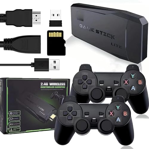 Consola Arcade Retro stickcon 20.000 Juegos Clasicos,2 Mandos Inalámbricos M8 HDMI,Consola Mini Portatil 64 GB,Compatible con 4K, los Juegos mas Famosos de los 90': MD,SNES,PS1,PSP, GBA,NES,etc