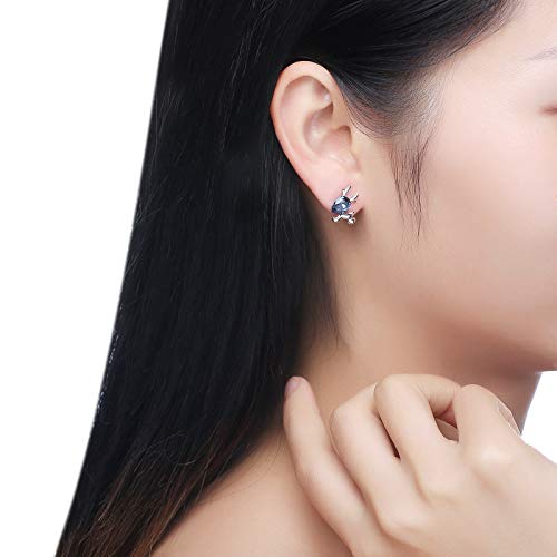 Pendientes de ciervo KnSam en plata 925 azul para mujer 3