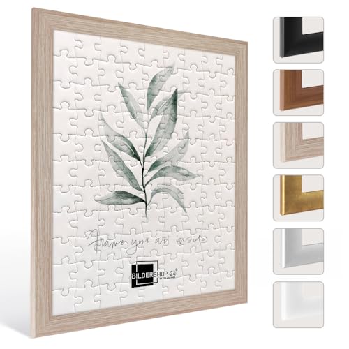 Bildershop-24 Cadre à puzzle/photo Valencia 61X71cm Chêne Sonoma pour 1500-2000 Pièces
