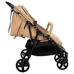 Geschwisterwagen Taupe und Schwarz Stahl
