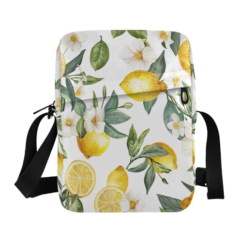Crossbody Bag Lemon Summer Messenger Bag for Women Men Purse Shoulder Bag Satchel Bag with Adjustable Strap 214B5374